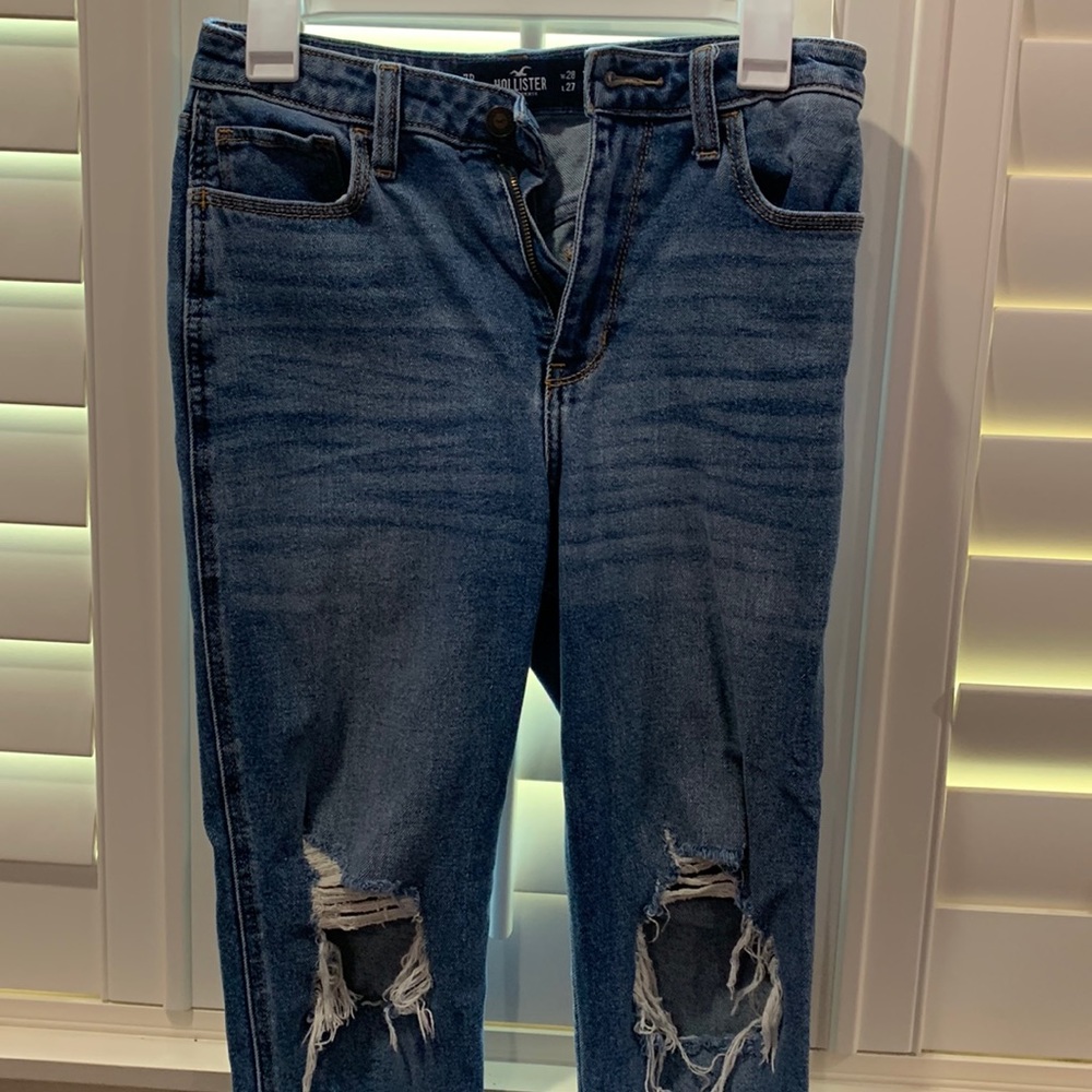 Hollister Straight Leg Ripped Jeans